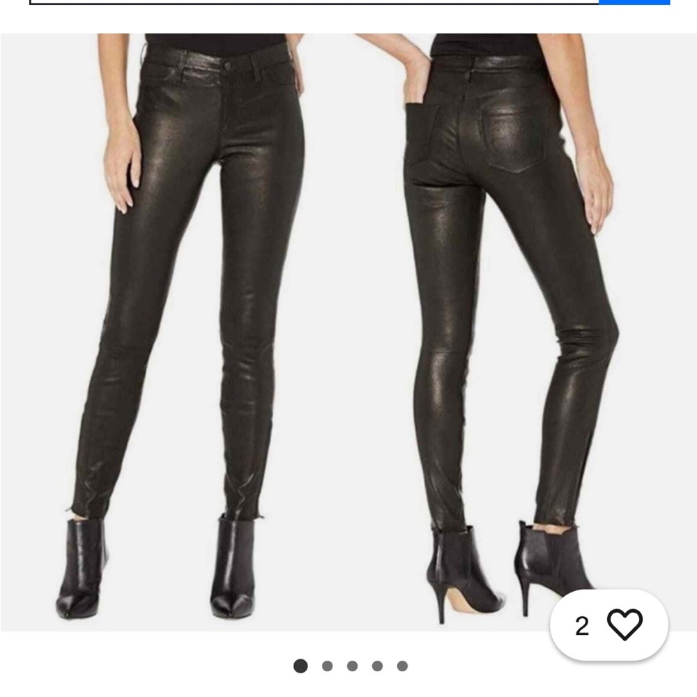 J Brand Black Leather Ankle Zip Pants